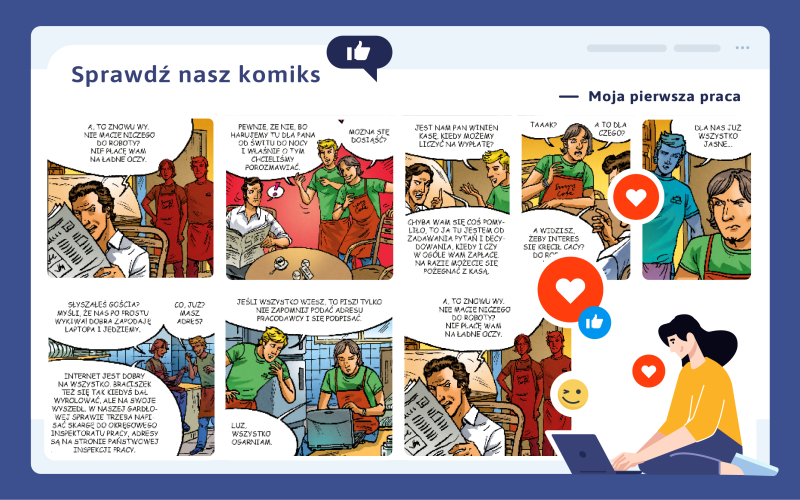 Kolaż grafik z komiksu - Moja pierwsza praca