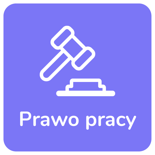 Prawo pracy - ikonka młotka sędziowskiego